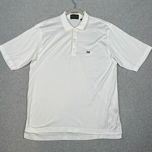 Jimmy and Sook Polo‎ Shirt Mens XL White Embroidered Crab Logo Beach Coastal